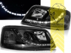 Halogen, schwarz, nur für Fahrzeuge mit serienmäßigen H4 Scheinwerfern, Abblendlicht H1 / Fernlicht H1, Blinkerbirnen BAU15S, elektrisch verstellbar - Stellmotor integriert, Eintragungsfrei / mit E-Prüfzeichen