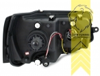 schwarz, Abblendlicht H1 / Fernlicht H1, Blinkerbirnen BAU15S, elektrisch verstellbar - Stellmotor integriert, Halogen, Eintragungsfrei / mit E-Prüfzeichen, Eintragungsfrei / mit R87 Zulassung als Tagfahrlicht