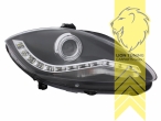 Halogen, schwarz, Abblendlicht und Fernlicht in einer Linse H7, Blinkerbirnen BAU15S, elektrisch verstellbar - Stellmotor wird vom Original übernommen, Eintragungsfrei / mit E-Prüfzeichen, Eintragungsfrei / mit R87 Zulassung als Tagfahrlicht