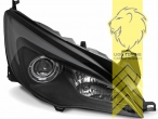 Die Scheinwerfer werden als Version mit Blinker ausgeliefert! Fahrzeuge mit Blinkern in der Stoßstange müssen die beiliegenden Birnen umbauen, Halogen, schwarz, Abblendlicht und Fernlicht in einer Linse H9, elektrisch verstellbar - Stellmotor integriert, Eintragungsfrei / mit E-Prüfzeichen, Eintragungsfrei / mit R87 Zulassung als Tagfahrlicht