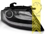 Xenon, HID, schwarz, Abblendlicht und Fernlicht in einer Linse D3S / Tagfahrlicht LED, Blinkerbirnen BAU15S, elektrisch verstellbar - Stellmotor integriert, Eintragungsfrei / mit R87 Zulassung als Tagfahrlicht