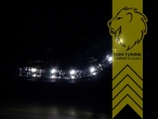 Halogen, schwarz, Abblendlicht H1 / Fernlicht H1, Blinkerbirnen BAU15S, elektrisch verstellbar - Stellmotor wird vom Original übernommen, Eintragungsfrei / mit E-Prüfzeichen