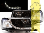 Halogen, schwarz, Abblendlicht H1 / Fernlicht H1, Blinkerbirnen BAU15S, elektrisch verstellbar - Stellmotor wird vom Original übernommen, Eintragungsfrei / mit E-Prüfzeichen