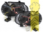 mit LED Blinker, Halogen, schwarz, Abblendlicht H1 / Fernlicht H1, elektrisch verstellbar - Stellmotor wird vom Original übernommen, Eintragungsfrei / mit E-Prüfzeichen