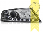 Halogen, chrom, Abblendlicht H7 / Fernlicht H1, Blinkerbirnen BAU15S, elektr. verstellbar - Motor muss separat bestellt werden (MHC06), Eintragungsfrei / mit E-Prüfzeichen