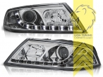 Halogen, chrom, Abblendlicht H7 / Fernlicht H1, Blinkerbirnen BAU15S, elektr. verstellbar - Motor muss separat bestellt werden (MHC06), Eintragungsfrei / mit E-Prüfzeichen