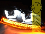 mit LED Blinker, Halogen, schwarz, Abblendlicht H7 / Fernlicht H7, elektrisch verstellbar - Stellmotor integriert, Eintragungsfrei / mit E-Prüfzeichen