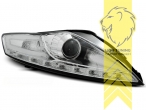 Halogen, chrom, Abblendlicht und Fernlicht in einer Linse H9, Blinkerbirnen BAU15S, elektrisch verstellbar - Stellmotor integriert, Eintragungsfrei / mit E-Prüfzeichen
