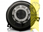 Halogen, schwarz, Abblendlicht und Fernlicht in einer Linse H9, elektrisch verstellbar - Stellmotor wird vom Original übernommen, Eintragungsfrei / mit E-Prüfzeichen