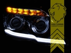 mit LED Blinker, Halogen, chrom, Abblendlicht H7 / Fernlicht H7, elektrisch verstellbar - Stellmotor integriert, Eintragungsfrei / mit E-Prüfzeichen