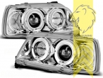 Halogen, chrom, weiß LED, Abblendlicht H1 / Fernlicht H1, Blinkerbirnen BAU15S, manuell verstellbar, Eintragungsfrei / mit E-Prüfzeichen