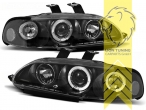 Halogen, schwarz, weiß LED, Civic 5 Coupe EJ1, EJ2, Civic 5 Hatchback EG3, EG4, EG5, EG6, Abblendlicht H1 / Fernlicht H1, Blinkerbirnen BAU15S, manuell verstellbar, Eintragungsfrei / mit E-Prüfzeichen