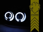 Halogen, chrom, weiß LED, Civic 5 Coupe EJ1, EJ2, Civic 5 Hatchback EG3, EG4, EG5, EG6, Abblendlicht H1 / Fernlicht H1, Blinkerbirnen BAU15S, manuell verstellbar, Eintragungsfrei / mit E-Prüfzeichen