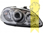 Halogen, chrom, weiß LED, passend für 2 / 3 und 4 Türer, Abblendlicht H1 / Fernlicht H1, Blinkerbirnen BAU15S, manuell verstellbar, EJ6, EJ7, EJ8, EJ9, EK1, EK2, EK3, EK4, Eintragungsfrei / mit E-Prüfzeichen