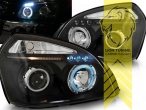 Halogen, schwarz, weiß LED, Abblendlicht H1 / Fernlicht H1, Blinkerbirnen BAU15S, elektrisch verstellbar - Stellmotor wird vom Original übernommen, Eintragungsfrei / mit E-Prüfzeichen