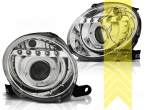 Halogen, chrom, weiß LED, Abblendlicht H1 / Fernlicht H1, Blinkerbirnen BAU15S, elektrisch verstellbar - Stellmotor integriert, Eintragungsfrei / mit E-Prüfzeichen