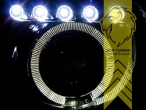 Halogen, chrom, weiß LED, Abblendlicht H1 / Fernlicht H1, Blinkerbirnen BAU15S, elektrisch verstellbar - Stellmotor integriert, Eintragungsfrei / mit E-Prüfzeichen