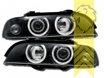 Xenon, HID, schwarz, gelb Halogen, für Fahrzeuge mit Original Xenon, Abblendlicht D2S / Fernlicht H7, Blinkerbirnen BAU15S, elektrisch verstellbar - Stellmotor integriert, inkl. Philips D2S Brennern, Eintragungsfrei / mit E-Prüfzeichen