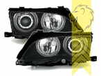 schwarz, weiß CCFL, Abblendlicht H7 / Fernlicht H7, Blinkerbirnen BAU15S, elektrisch verstellbar - Stellmotor integriert, Nicht für Fahrzeuge mit PDC vorne geeignet, Halogen, Eintragungsfrei / mit E-Prüfzeichen