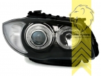 Halogen, schwarz, weiß LED, Abblendlicht H7 / Fernlicht H7, Blinkerbirnen BAU15S, elektrisch verstellbar - Stellmotor wird vom Original übernommen, Eintragungsfrei / mit E-Prüfzeichen