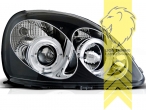 Halogen, schwarz, weiß LED, Abblendlicht H1 / Fernlicht H1, Blinkerbirnen BAU15S, manuell verstellbar, Eintragungsfrei / mit E-Prüfzeichen