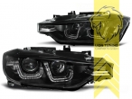 Xenon, HID, schwarz, weiß LED, Blinkerbirnen BAU15S, Abblendlicht und Fernlicht in einer Linse D1S, elektrisch verstellbar - Stellmotor integriert, Eintragungsfrei / mit E-Prüfzeichen, Eintragungsfrei / mit R87 Zulassung als Tagfahrlicht