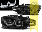 Xenon, HID, schwarz, weiß LED, Blinkerbirnen BAU15S, Abblendlicht und Fernlicht in einer Linse D1S, elektrisch verstellbar - Stellmotor integriert, Eintragungsfrei / mit E-Prüfzeichen, Eintragungsfrei / mit R87 Zulassung als Tagfahrlicht