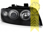 Xenon, HID, schwarz, gelb Halogen, Abblendlicht und Fernlicht in einer Linse D4S, elektrisch verstellbar - Stellmotor wird vom Original übernommen, Eintragungsfrei / mit E-Prüfzeichen