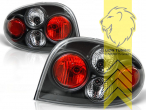 Halogen, schwarz, nur passend für 3-Türer, Blinkerbirnen BAU15S, Eintragungsfrei / mit E-Prüfzeichen