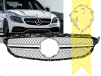 Original Mercedes Emblem wird übernommen, silber, schwarz, für Fahrzeuge ohne Kamera-System, ABS Kunststoff, Eintragungsfrei / als Ersatzteil verwendbar