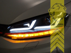 dynamischer LED Blinker, schwarz, nur passend für Fahrzeuge mit original Halogen Scheinwerfern, LED Abblendlicht / LED Fernlicht, Eintragungsfrei / mit E-Prüfzeichen, Eintragungsfrei / mit R87 Zulassung als Tagfahrlicht