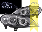 Halogen, chrom, weiß LED, Abblendlicht H1 / Fernlicht H1, Blinkerbirnen BAU15S, elektrisch verstellbar - Stellmotor wird vom Original übernommen, Eintragungsfrei / mit E-Prüfzeichen