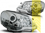 Halogen, chrom, nur passend für Fahrzeuge mit Original HELLA Scheinwerfern, Abblendlicht H1 / Fernlicht H1, Blinkerbirnen BAU15S, elektrisch verstellbar - Stellmotor integriert, Eintragungsfrei / mit E-Prüfzeichen