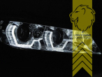 dynamischer LED Blinker, Xenon, HID, schwarz, weiß LED, nicht für Fahrzeuge mit AFS oder Night Vision, Abblendlicht und Fernlicht in einer Linse D1S / Tagfahrlicht LED, elektrisch verstellbar - Stellmotor integriert, Eintragungsfrei / mit E-Prüfzeichen, Eintragungsfrei / mit R87 Zulassung als Tagfahrlicht