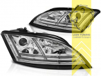Xenon, HID, chrom, nicht für Fahrzeuge mit Kurvenlicht, Abblendlicht D1S / Fernlicht H7, elektrisch verstellbar - Stellmotor integriert, Eintragungsfrei / mit R87 Zulassung als Tagfahrlicht, Eintragungsfrei / mit E-Prüfzeichen