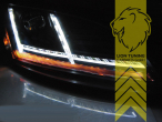 schwarz, für Fahrzeuge mit Kurvenlicht, Abblendlicht und Fernlicht in einer Linse D1S, elektrisch verstellbar - Stellmotor wird vom Original übernommen, dynamischer LED Blinker, Xenon, Eintragungsfrei / mit E-Prüfzeichen, Eintragungsfrei / mit R87 Zulassung als Tagfahrlicht