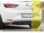 links Doppelrohr, schwarz glänzend, nur passend für Standard Stoßstange, ABS Kunststoff, Eintragungsfrei / mit ABE
