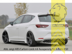 links Doppelrohr, schwarz glänzend, nur passend für Standard Stoßstange, ABS Kunststoff, Eintragungsfrei / mit ABE