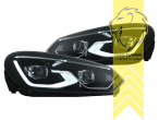 LED, dynamischer LED Blinker, schwarz, chrom, für Fahrzeuge mit Original Xenon, LED Abblendlicht / LED Fernlicht, Eintragungsfrei / mit E-Prüfzeichen