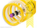 Nur für Fahrzeuge mit einem Klemmdurchmesser an der VA von 55mm., V3, gelb, Elektronische Dämpferregelung muss stillgelegt werden. Elektroniksatz zur Stillegung ist im Lieferumfang enthalten., Edelstahl, Eintragungspflichtig / Teilegutachten liegt bei