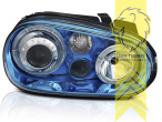 blau, chrom, gelb Halogen, Abblendlicht H7 / Fernlicht H7 / Nebelscheinwerfer H3, Blinkerbirnen BAU15S, elektrisch verstellbar - Stellmotor wird vom Original übernommen, Halogen, Eintragungsfrei / mit E-Prüfzeichen