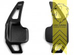 nur passend für original M Paket Lenkrad mit rundem Airbag, schwarz, Inklusive Klebepads, Aluminium