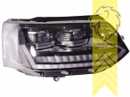 LED, dynamischer LED Blinker, schwarz, nur passend für Fahrzeuge mit original Halogen Scheinwerfern, LED Abblendlicht / LED Fernlicht, elektrisch verstellbar - Stellmotor integriert, Eintragungsfrei / mit E-Prüfzeichen, Eintragungsfrei / mit R87 Zulassung als Tagfahrlicht
