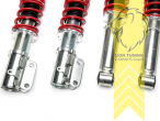 ohne Härteverstellung (feste Dämpferkennung), fest, Zugstufe einstellbar, rot, Bei Einbau mit serienmäßigen Rad-/Reifenkombinationen sind evtl. Spurverbreiterungen erforderlich., Nicht für Allradfahrzeuge (4WD, 4x4, 4Matic, 4Motion usw.), Stahl verzinkt, Eintragungspflichtig / Teilegutachten liegt bei