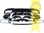 links und rechts für Doppel Endrohr, chrom, schwarz glänzend, auch passend für die original Mercedes Stoßstange, nur passend für AMG LINE!, PP Kunststoff, Eintragungsfrei / als Ersatzteil verwendbar