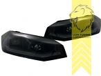 Halogen, dynamischer LED Blinker, schwarz, nur passend für Fahrzeuge ohne LEDs im Originalscheinwerfer, Abblendlicht H7 / Fernlicht H7, Eintragungsfrei / mit E-Prüfzeichen