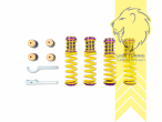 Nur für Fahrzeuge mit elektronischer Dämpferregelung, gelb, VA   HA höhenverstellbar (Federnsatz bestehend aus VA HA Federn mit Höhenverstellung, kann ausschließlich mit Seriendämpfern verwendet werden), Chrom-Silizium-Stahl, Eintragungspflichtig / Teilegutachten liegt bei