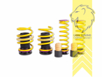 Nur für Fahrzeuge mit elektronischer Dämpferregelung, gelb, VA   HA höhenverstellbar (Federnsatz bestehend aus VA HA Federn mit Höhenverstellung, kann ausschließlich mit Seriendämpfern verwendet werden), Bei Fahrzeugen mit werkseitiger Tieferlegung reduziert sich die angegebene Tieferlegungsrate um das Maß der werkseitigen Tieferlegung., Chrom-Silizium-Stahl, Eintragungspflichtig / Teilegutachten liegt bei