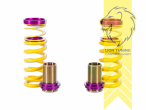 Nur für Fahrzeuge mit elektronischer Dämpferregelung, gelb, VA HA höhenverstellbar (Federnsatz bestehend aus VA HA Federn mit Höhenverstellung, kann ausschließlich mit Seriendämpfern verwendet werden), Chrom-Silizium-Stahl, Eintragungspflichtig / Teilegutachten liegt bei