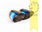 63 mm (2,5 Zoll), 1 x 115mm, Endrohr duplex, 115 mm, Titan geflämmt, nicht passend für Fahrzeuge mit OPF, nicht passend für Hybrid Modelle, Edelstahl, Eintragungsfrei / mit ABE